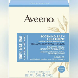 New Look Aveeno Soothing Bath Treatment - 100%‎ Natural Colloidal Oatmeal 8 Pack